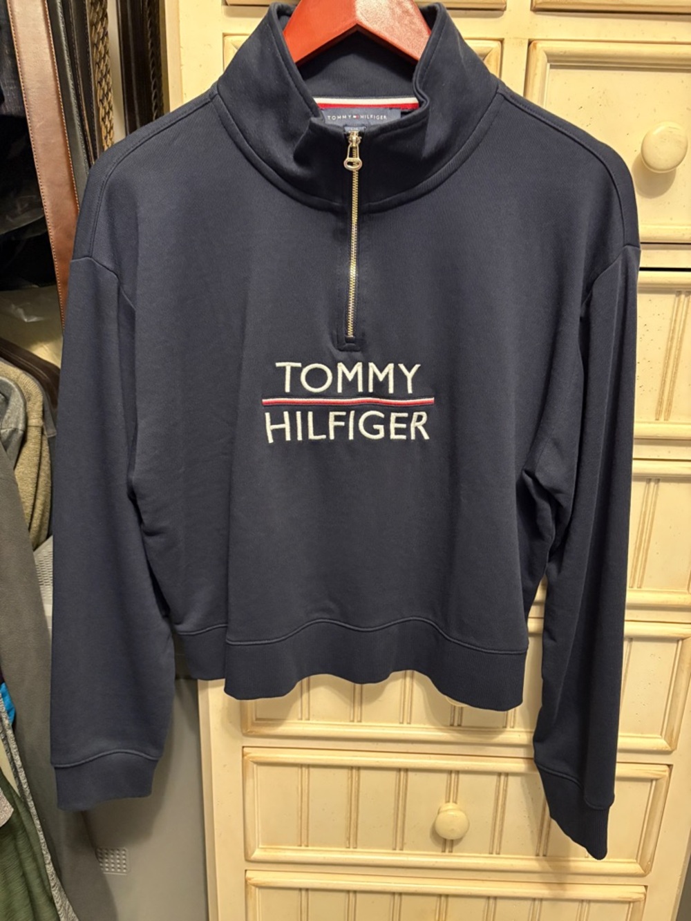 Tommy Hilfiger Navy Half-Zip Logo Sweatshirt